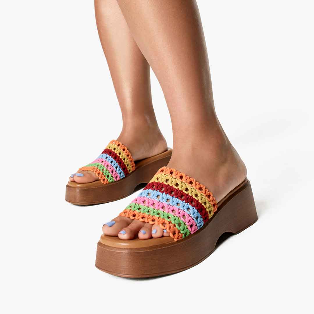 Yassu Women's Bright Multi Wedges